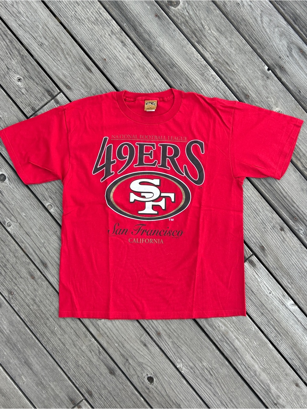 USA Made 1996 Vintage San Francisco 49ers Nutmeg Shirt XL Cotton 90s Sportswear